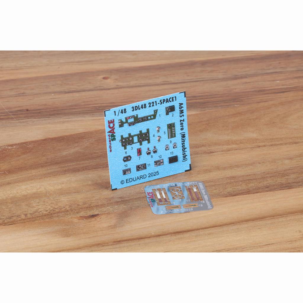 【新製品】3DL48221 1/48 三菱 A6M5 零式艦上戦闘機 五二型 (三菱製) スペース内装3Dデカール w/エッチングパーツセット (ファインモールド用)