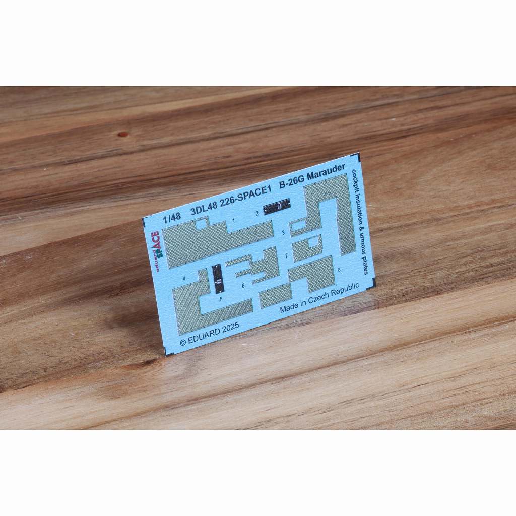 【新製品】3DL48226 1/48 マーティン B-26G マローダー コックピット防音シート & 防弾板スペース内装3Dデカール w/エッチングパーツセット (ICM用)