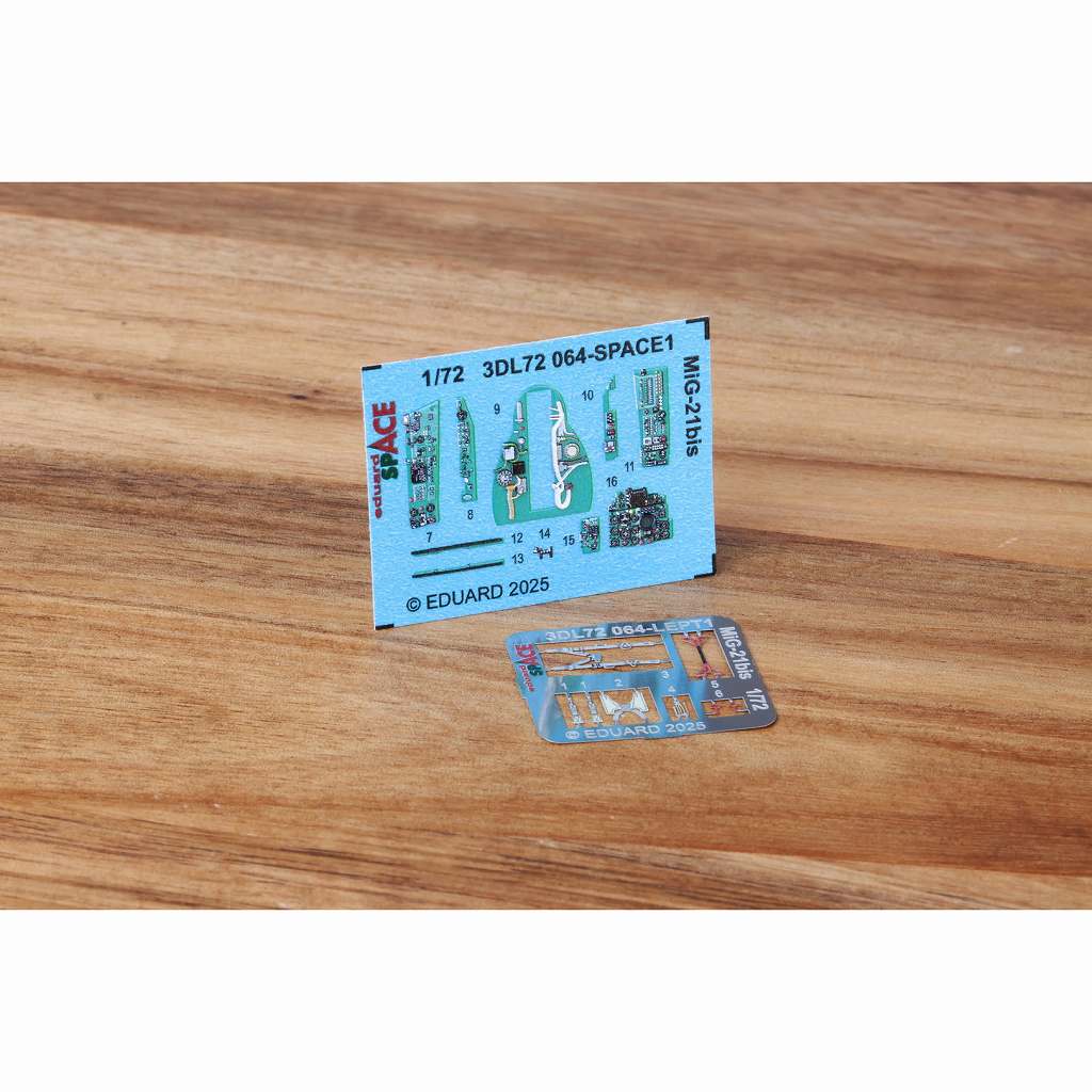 【新製品】3DL72064 1/72 ミグ MiG-21bis フィッシュベッド スペース内装3Dデカール w/エッチングパーツセット (エデュアルド用)