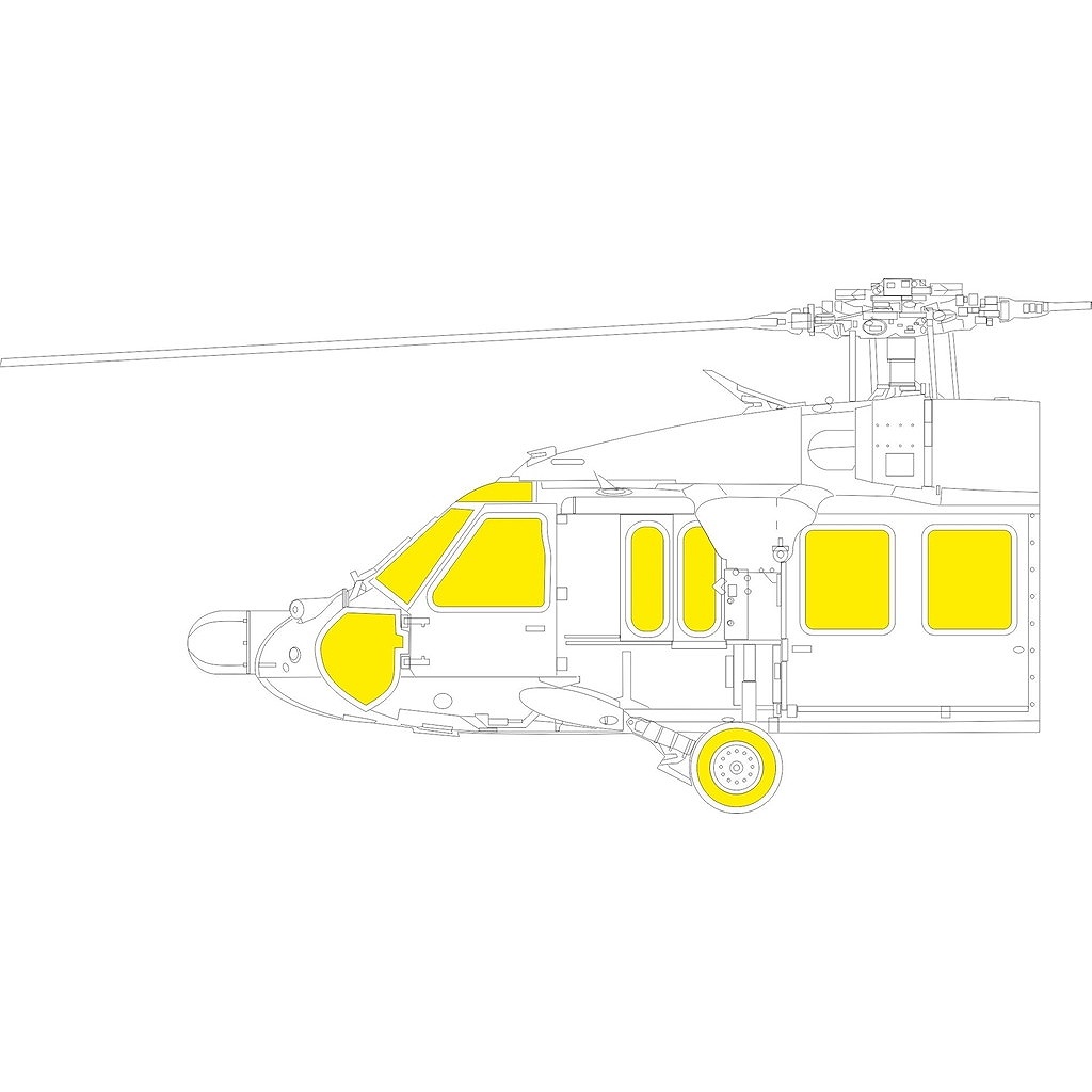 【新製品】EX1122 1/48 シコルスキー UH-60A ブラックホーク ｢Tフェース｣両面塗装マスクシール (ICM用)