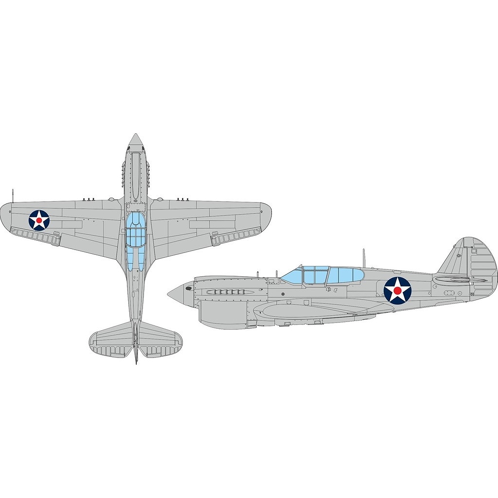 【新製品】EX1124 1/48 カーチス P-40E ウォーホーク 米軍国籍マーク (-1942年) 塗装マスクシール(エデュアルド用)