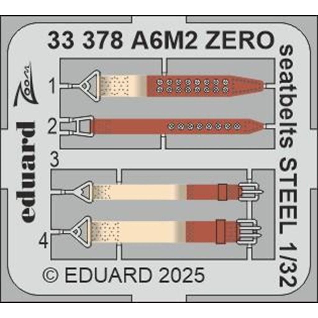 【新製品】33378 塗装済 1/32 三菱 A6M2 零式艦上戦闘機 二一型 シートベルト (ステンレス製) (タミヤ用)
