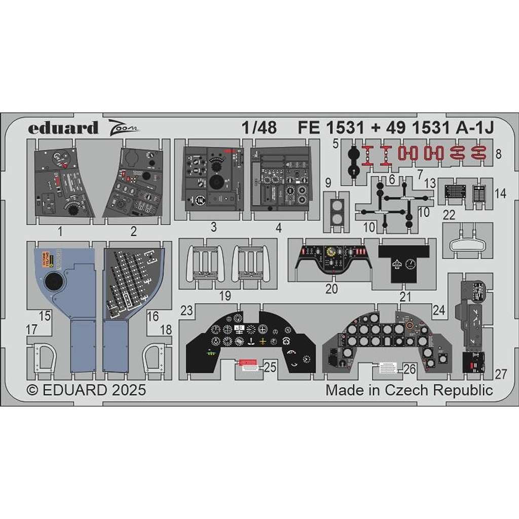 【新製品】FE1531 塗装済 1/48 ダグラス A-1J スカイレイダー ズームエッチングパーツ (タミヤ用)