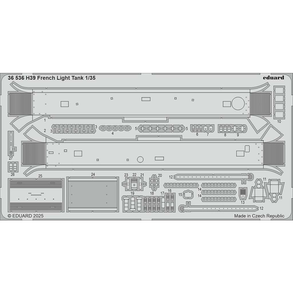 【新製品】36536 1/35 フランス軽戦車 H39 エッチングパーツ (タミヤ用)