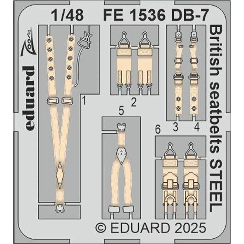 【新製品】FE1536 塗装済 1/48 ダグラス DB-7 ボストンIII 英軍式シートベルト (ステンレス製) (HKモデル用)