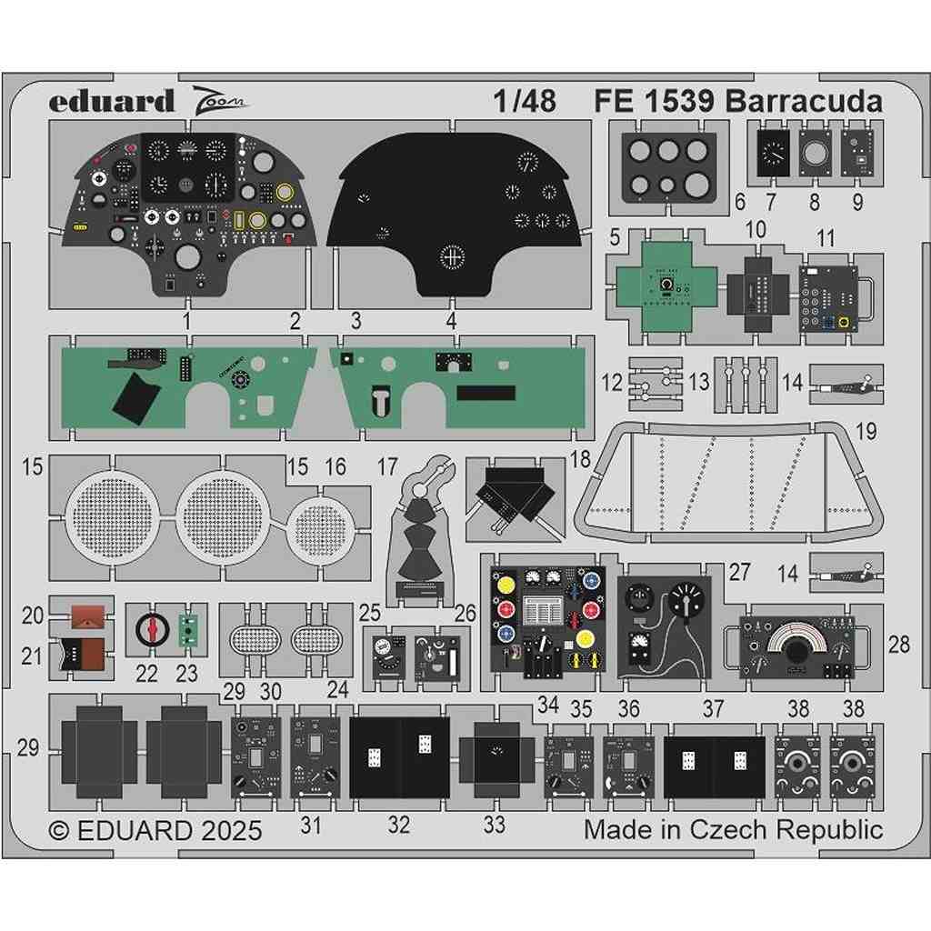 【新製品】FE1539 塗装済 1/48 フェアリー バラクーダ ズームエッチングパーツ(トランぺッター用)