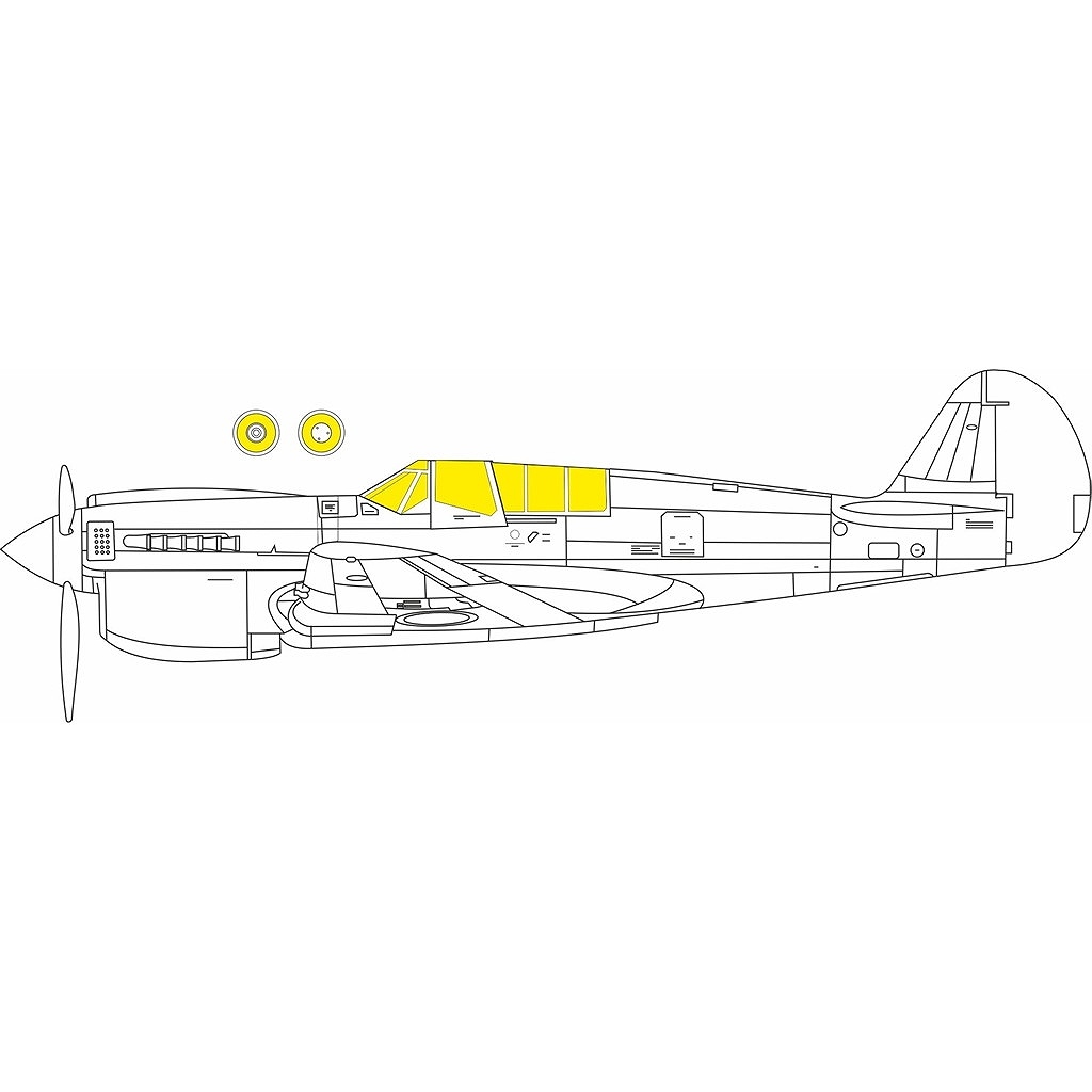 【新製品】EX1130 1/48 カーチス P-40N ウォーホーク ｢Tフェース｣両面塗装マスクシール(エデュアルド用)