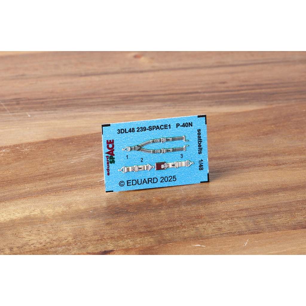 【新製品】3DL48239 1/48 カーチス P-40N ウォーホーク シートベルト3Dデカール (エデュアルド用)