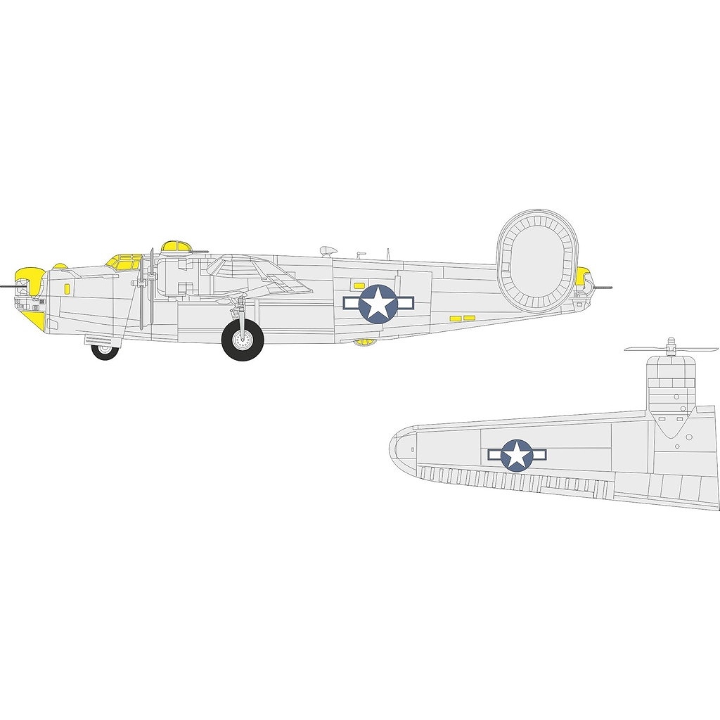 【新製品】CX696 1/72 コンソリデーテッド B-24J リベレーター 米軍国籍マーク塗装マスクシール (ハセガワ用)