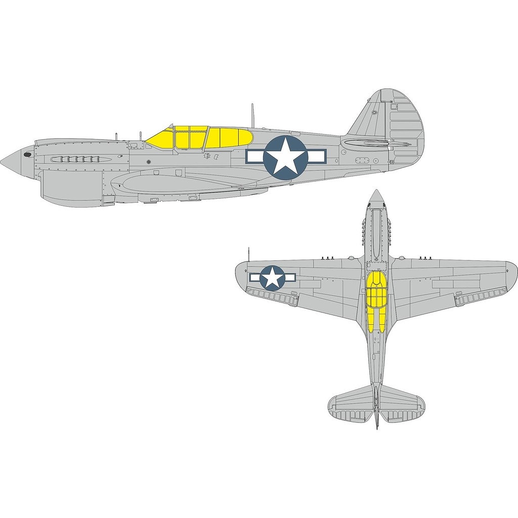 【新製品】EX1134 1/48 カーチス P-40N ウォーホーク 米軍国籍マーク塗装マスクシール(エデュアルド用)