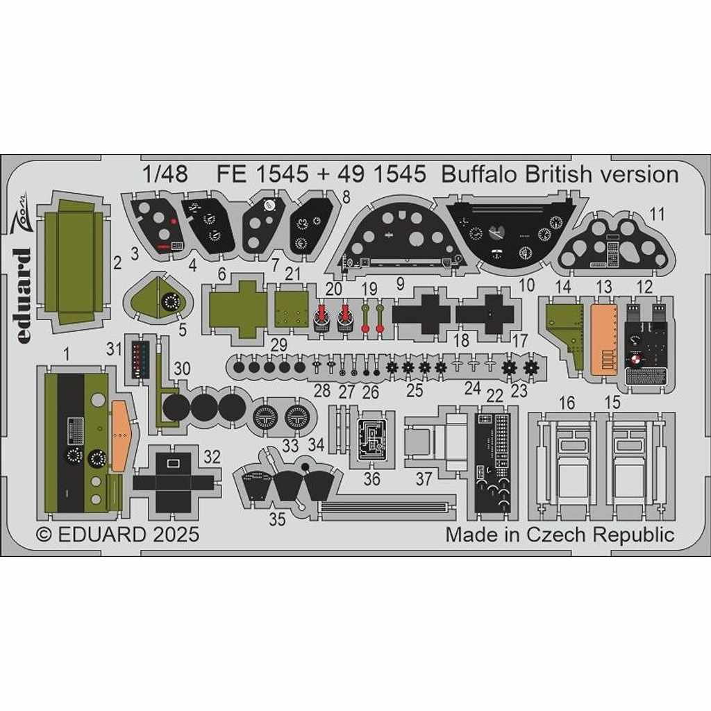 【新製品】FE1545 塗装済 1/48 ブリュースター バッファロー (英軍型)ズームエッチングパーツ (タミヤ用)