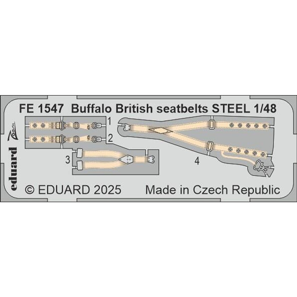 【新製品】FE1547 塗装済 1/48 ブリュースター バッファロー (英軍型) シートベルト(ステンレス製) (タミヤ用)