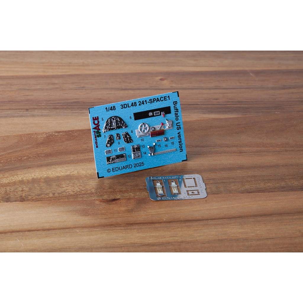 【新製品】3DL48241 1/48 ブリュースター バッファロー (米軍型)スペース内装3Dデカールw/エッチングパーツセット (タミヤ用)