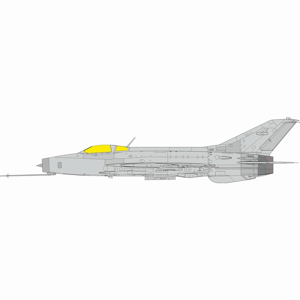 【新製品】EX1142 1/48 MiG-21F-13 「Tフェース」両面塗装マスクシール(エデュアルド用)