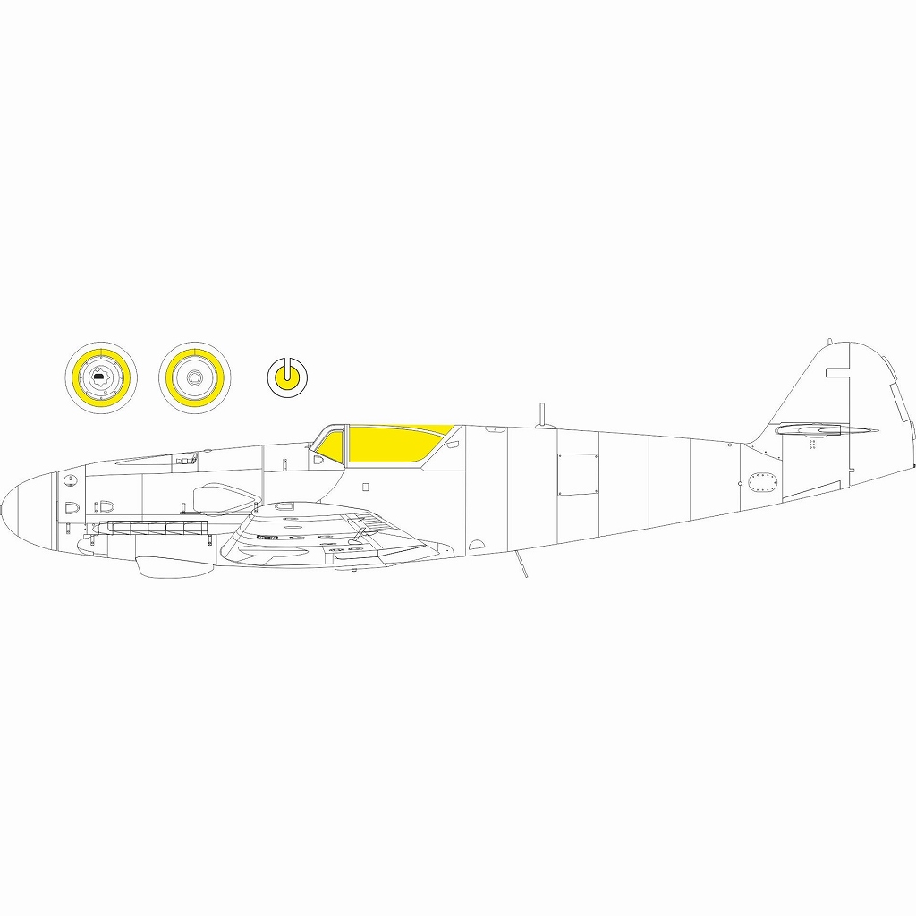【新製品】JX340 1/32 メッサーシュミット Bf109K-4 「Tフェース」両面塗装マスクシール(コータリ用)