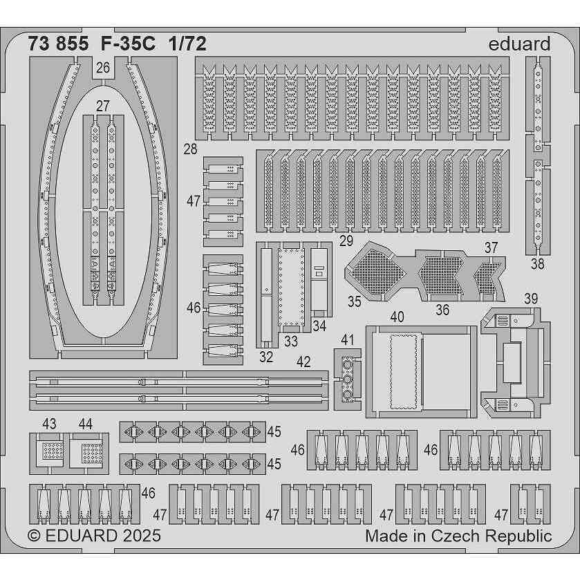 【新製品】73855 塗装済 1/72 F-35C ライトニングII エッチングパーツ (タミヤ用)