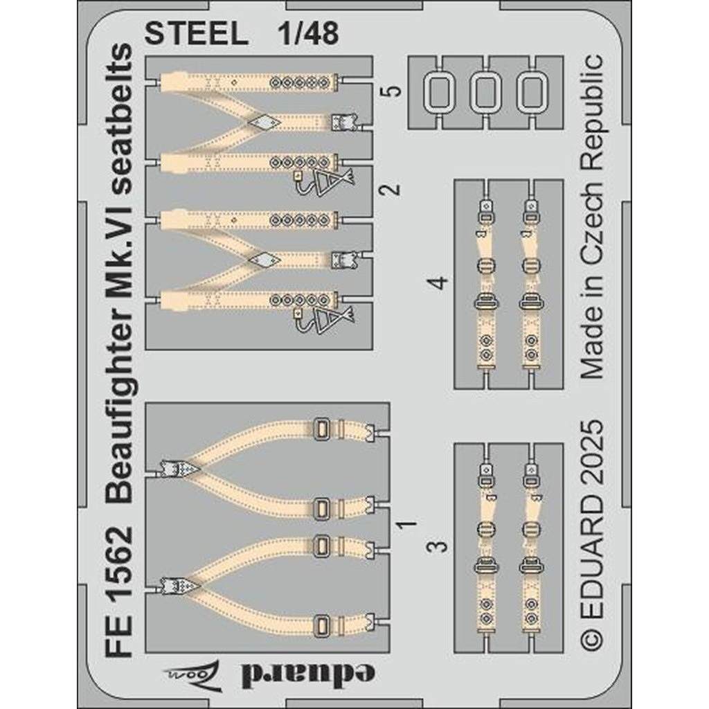 【新製品】FE1562 塗装済 1/48 ブリストル ボーファイター Mk.VI シートベルト (ステンレス製) (レベル用)