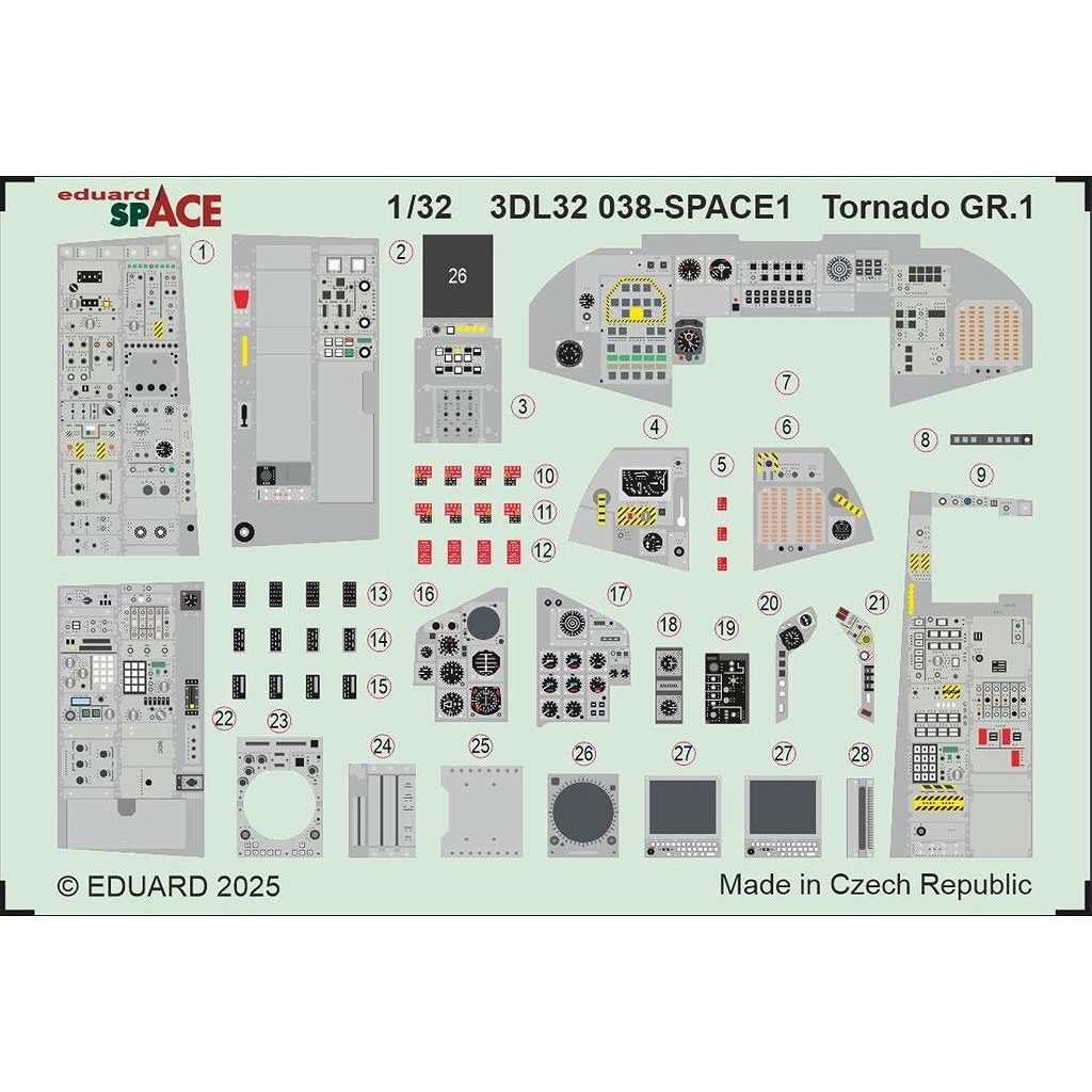 【新製品】3DL32038 1/32 パナビア トーネード GR.1 スペース内装3Dデカール w/ エッチングパーツセット (イタレリ用)