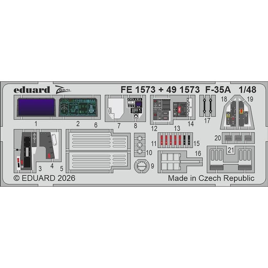 【新製品】FE1573 1/48 ロッキード・マーティン F-35A ライトニングII ズームエッチングパーツ (イタレリ用)