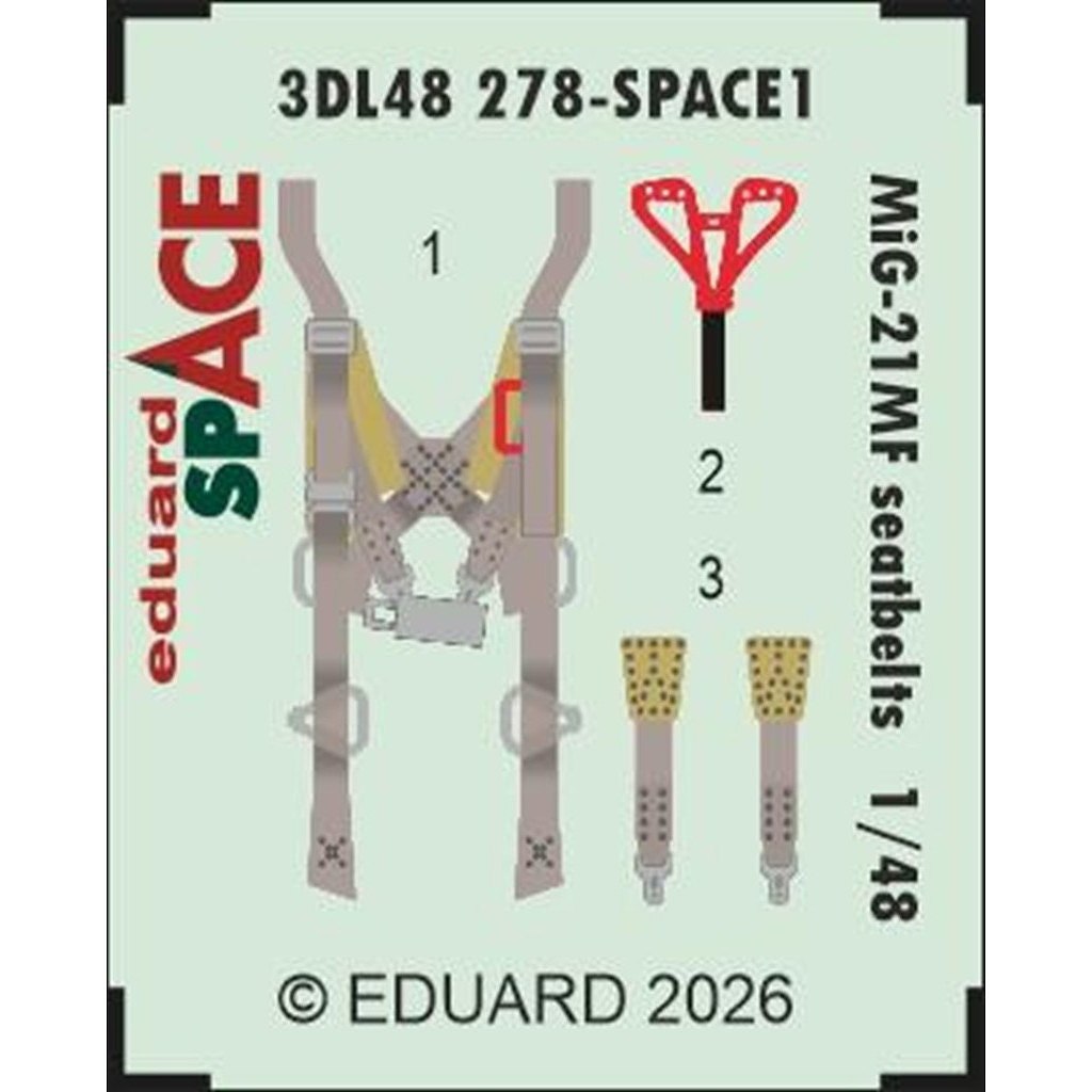 【新製品】3DL48278 1/48 ミグ MiG-21MF フィッシュベッド シートベルト3Dデカール