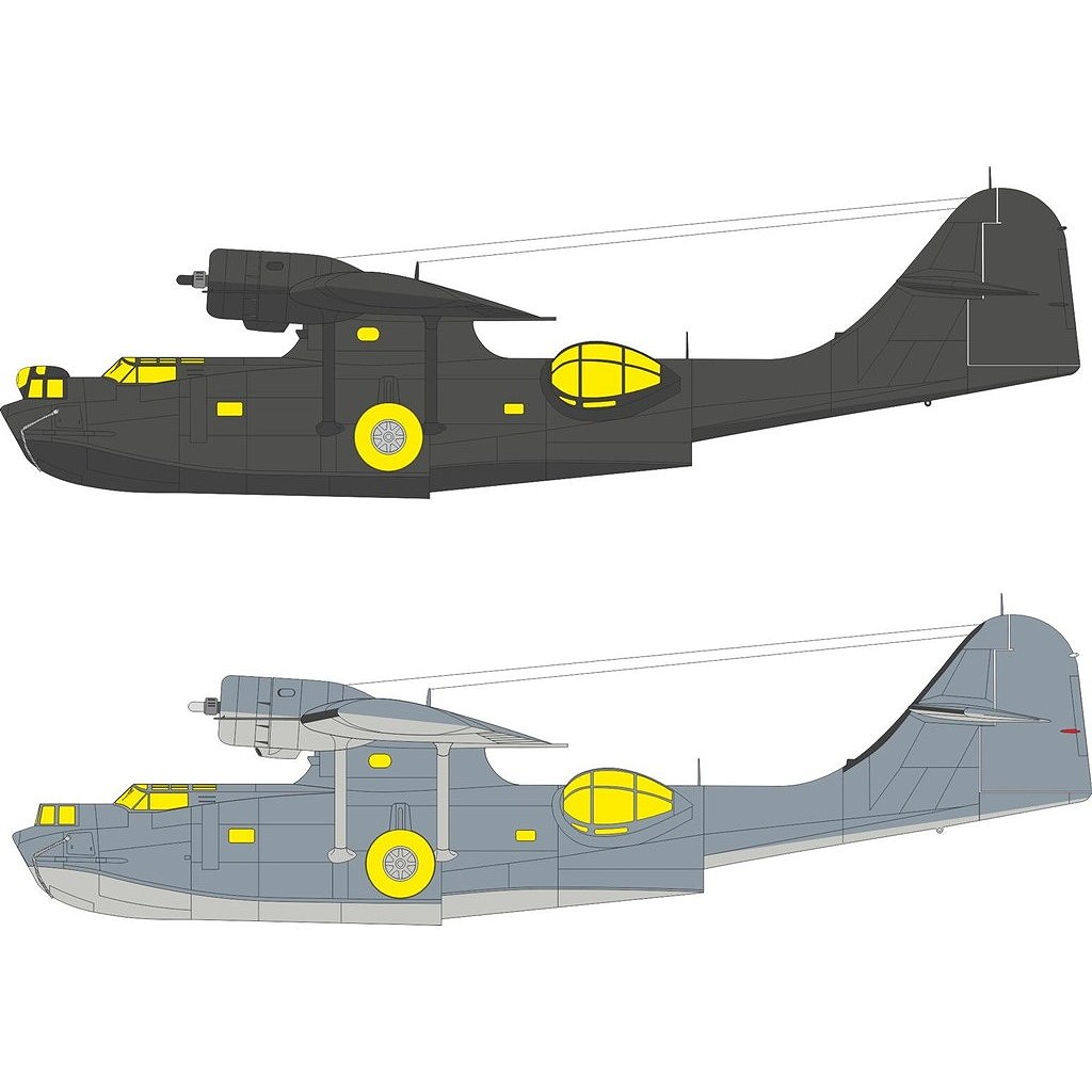 【新製品】EX1182 1/48 コンソリデーテッド PBY-5A カタリナ ｢Tフェース｣両面塗装マスクシール (レベル/エデュアルド用)