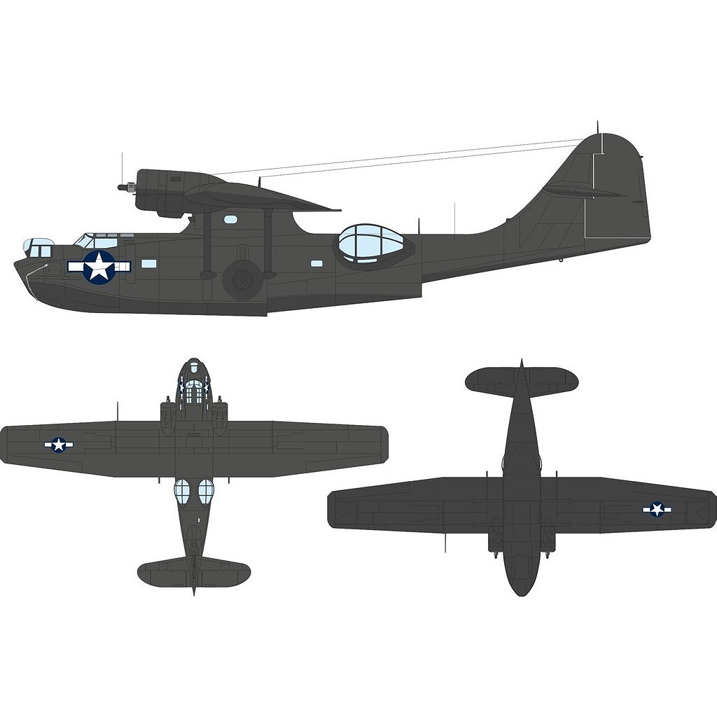 【新製品】EX1183 1/48 コンソリデーテッド PBY-5A カタリナ 国籍マーク塗装マスクシール(1943年～1947年式) (レベル/エデュアルド用)