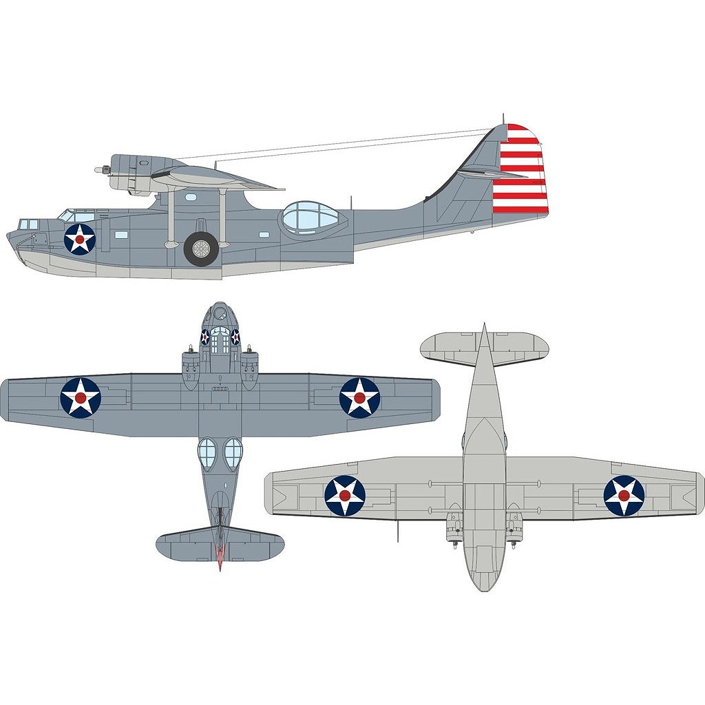 【新製品】EX1184 1/48 コンソリデーテッド PBY-5A カタリナ 国籍マーク塗装マスクシール(-1942年式) (レベル/エデュアルド用)