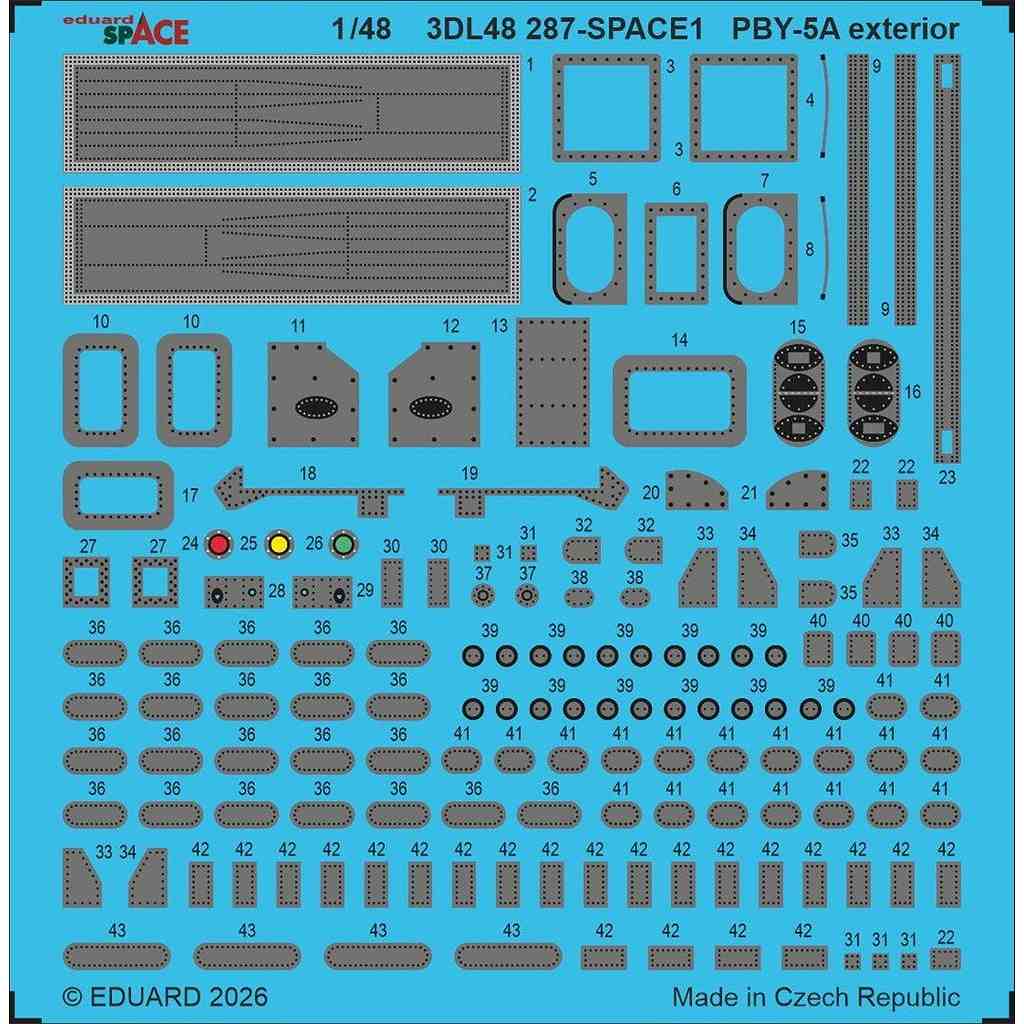 【新製品】3DL48287 1/48 コンソリデーテッド PBY-5A カタリナ スペース外装3Dデカール(レベル/エデュアルド用)