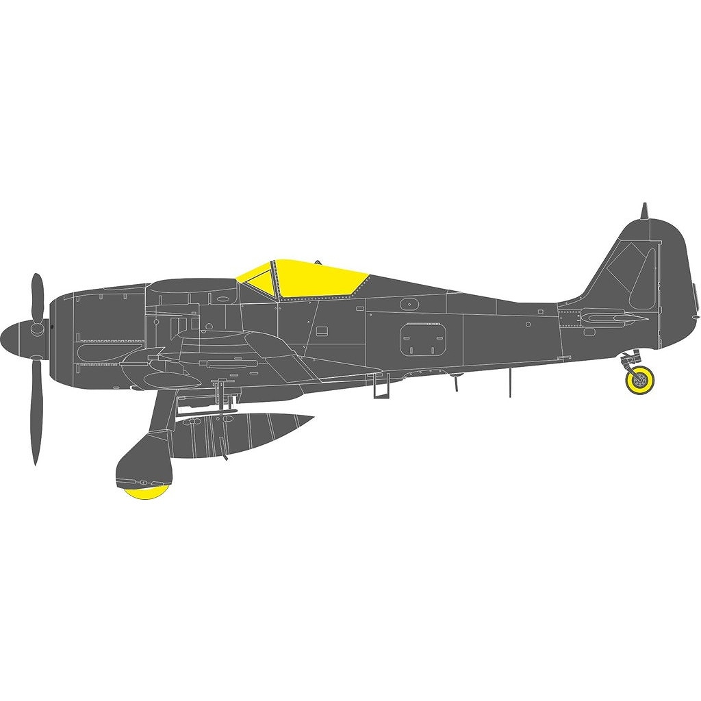 【新製品】EX1190 1/48 フォッケウルフ Fw190A-8 「Tフェース」両面塗装マスクシール(ホビーボス用)