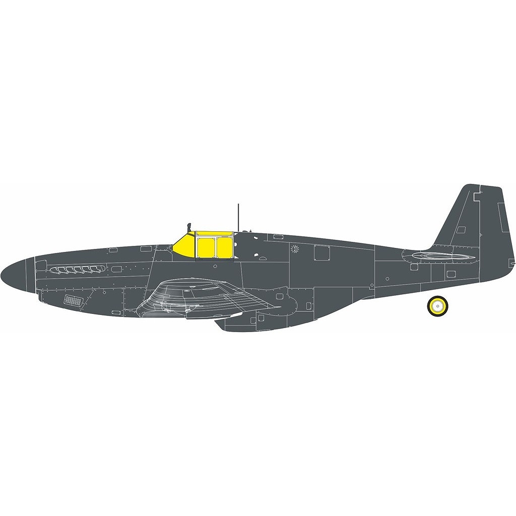 【新製品】JX351 1/32 ノースアメリカン P-51B マスタング 通常キャノピー「Tフェース」両面塗装マスクシール(エデュアルド用)