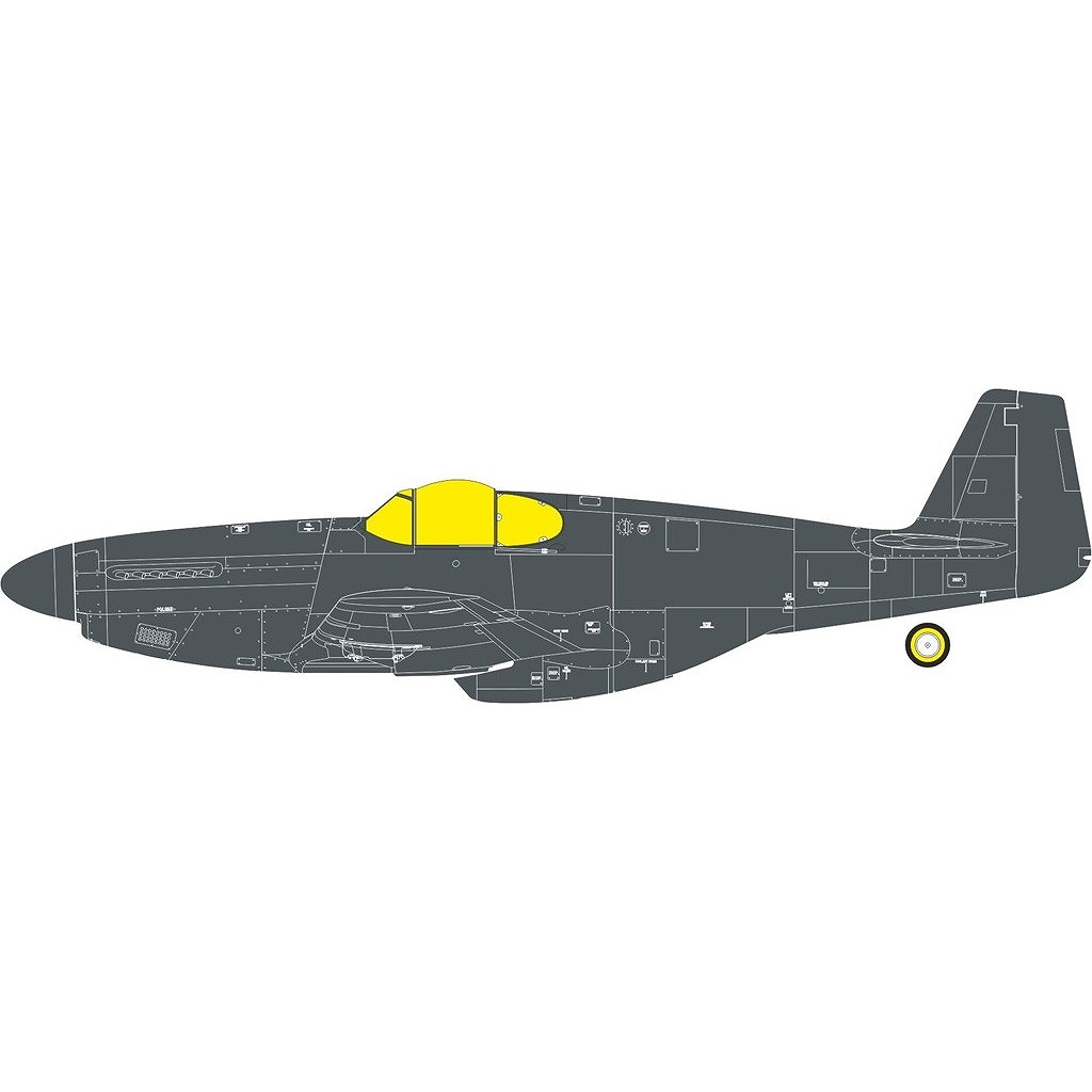 【新製品】JX352 1/32 ノースアメリカン P-51B マスタング マルコムフード「Tフェース」両面塗装マスクシール(エデュアルド用)