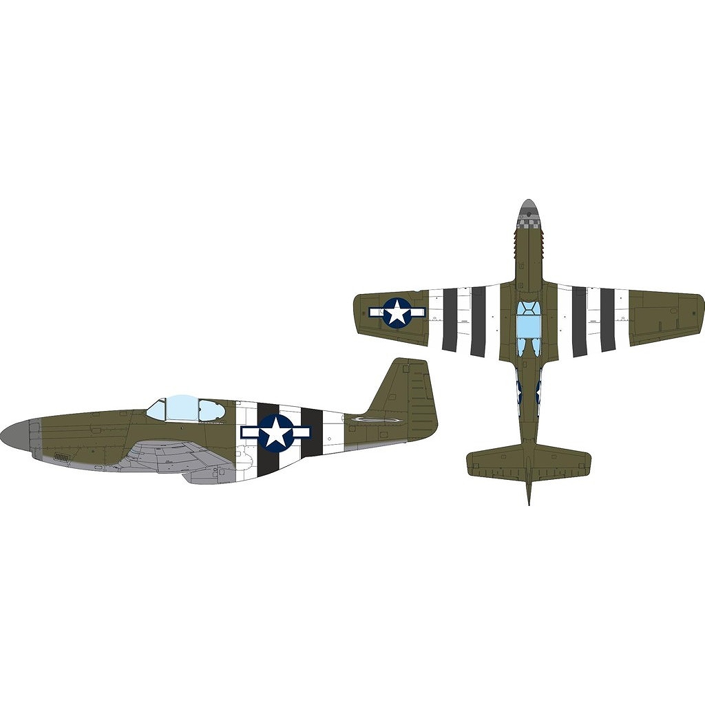 【新製品】JX354 1/32 ノースアメリカン P-51B マスタング 国籍マーク & Dデイストライプ塗装マスクシール (エデュアルド用)