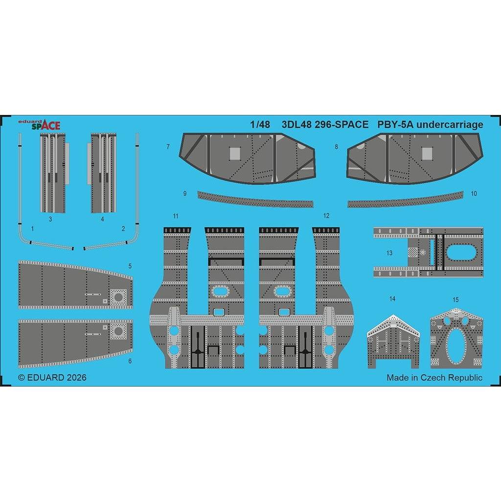 【新製品】3DL48296 1/48 コンソリデーテッド PBY-5A カタリナ 着陸装置3Dデカール(レベル・エデュアルド用)
