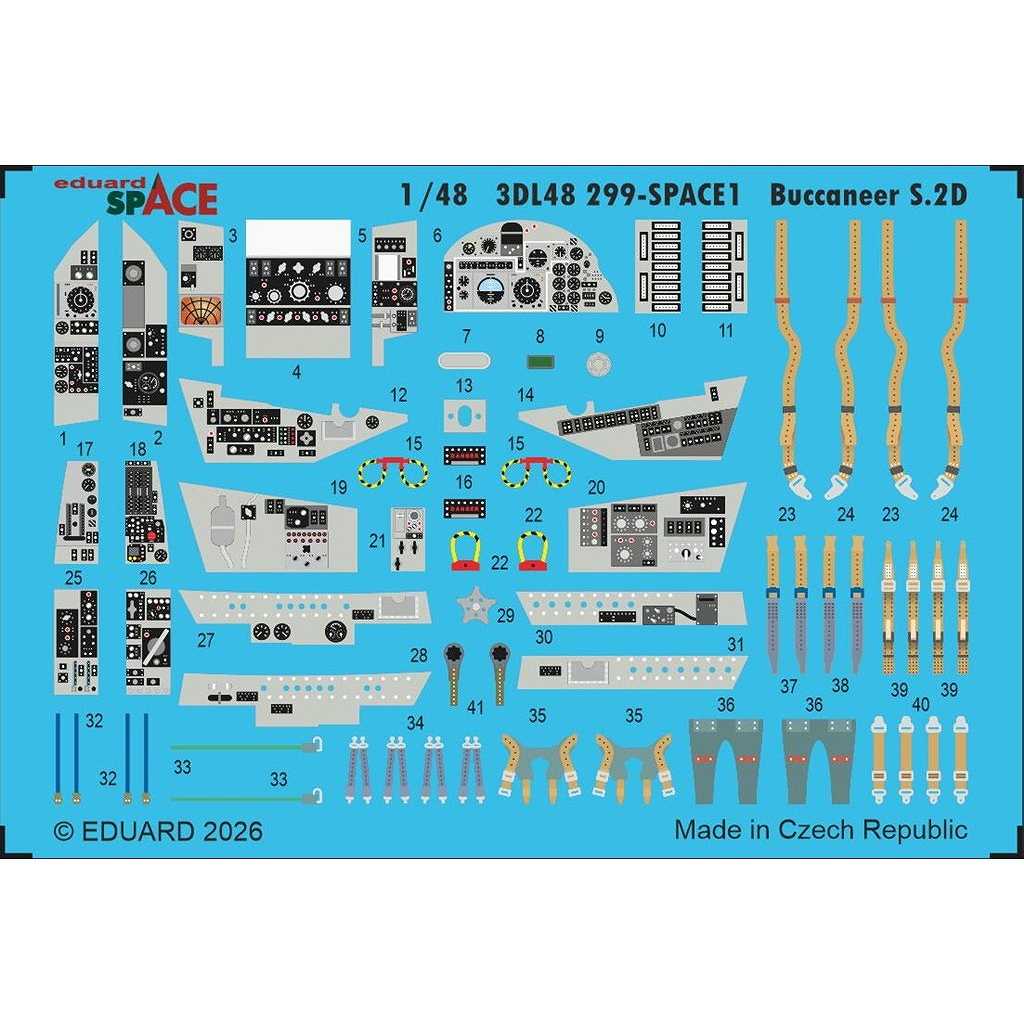【新製品】3DL48299)1/48 ブラックバーン バッカニア S.2D スペース内装3Dデカール w/エッチングパーツセット (トランぺッター用)