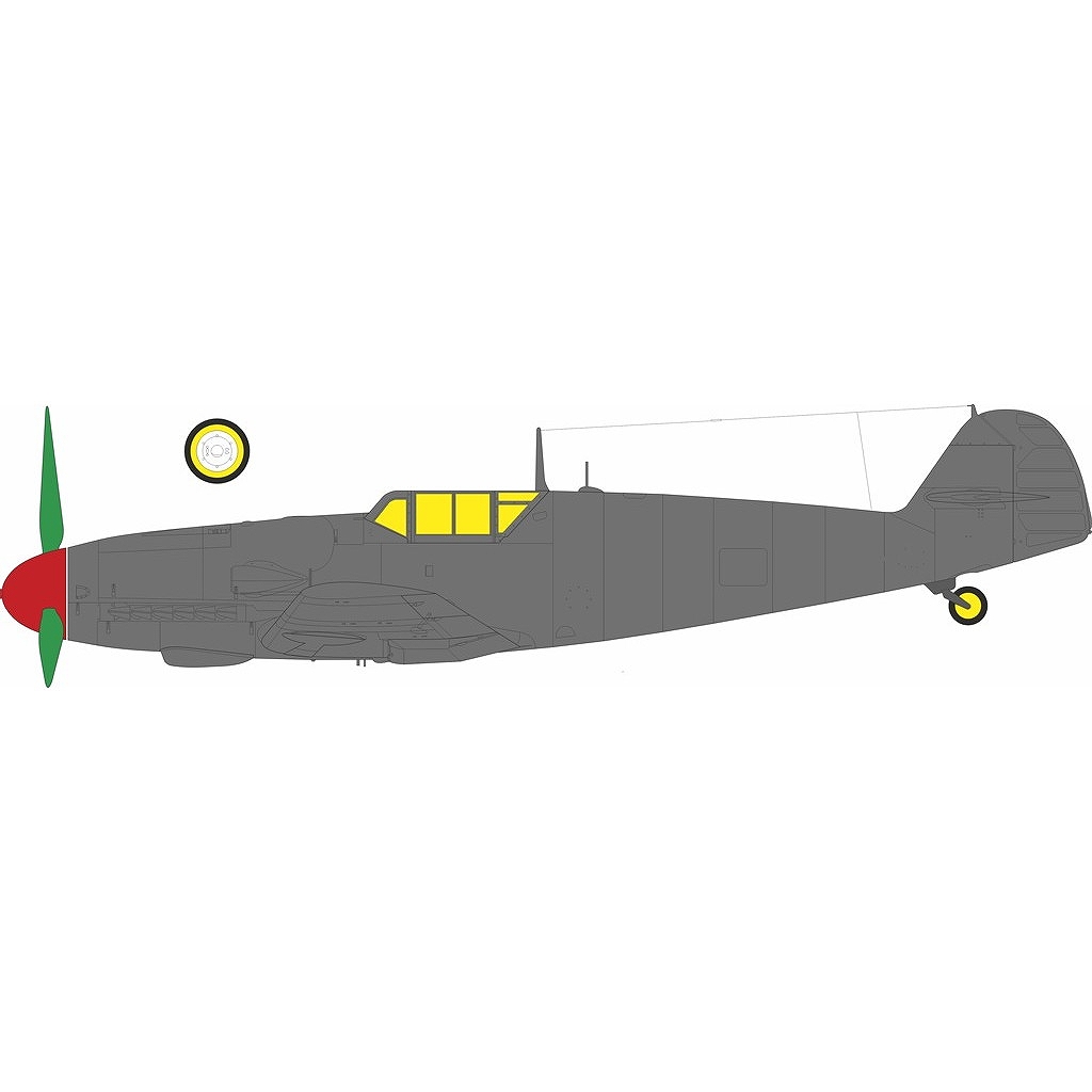 【新製品】EX1195 1/48 メッサーシュミット Bf109G-6 後期型 通常キャノピー「Tフェース」両面塗装マスクシール (タミヤ用)