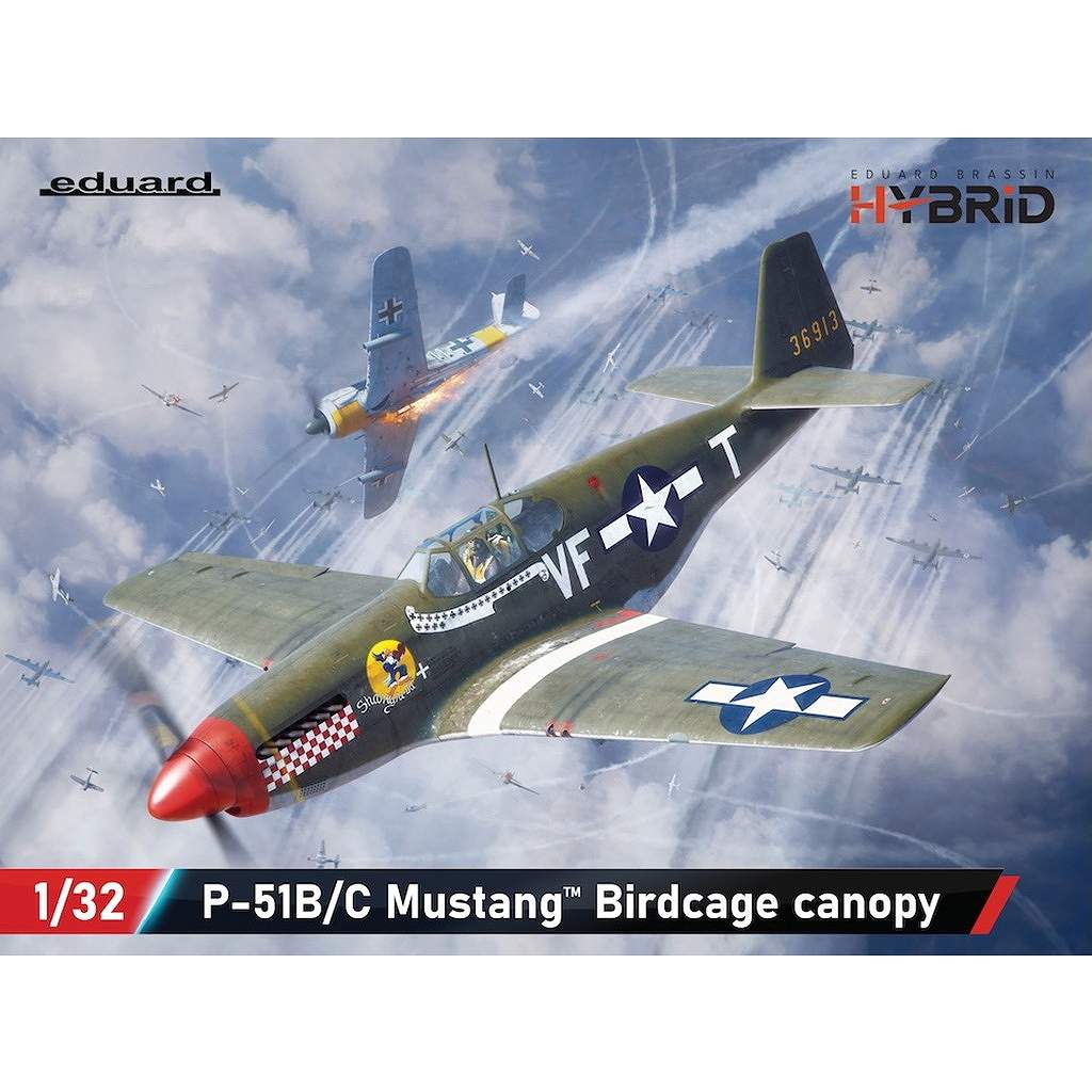 【新製品】932012 1/32 ノースアメリカン P-51B マスタング 通常キャノピー装備ハイブリッドエディション