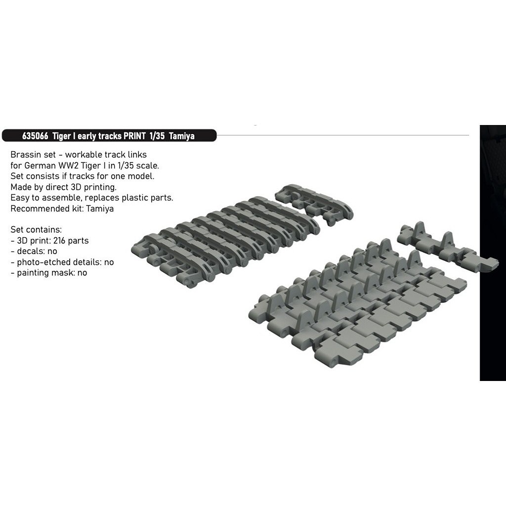 【新製品】ブラッシン635066 1/35 タイガーI 可動初期型履帯 (タミヤ用)