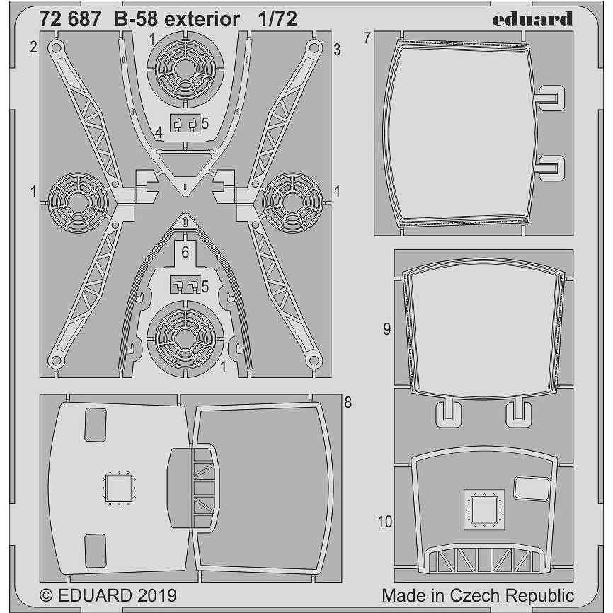 【新製品】72687 B-58 ハスラー 外装エッチングパーツ (イタレリ用)