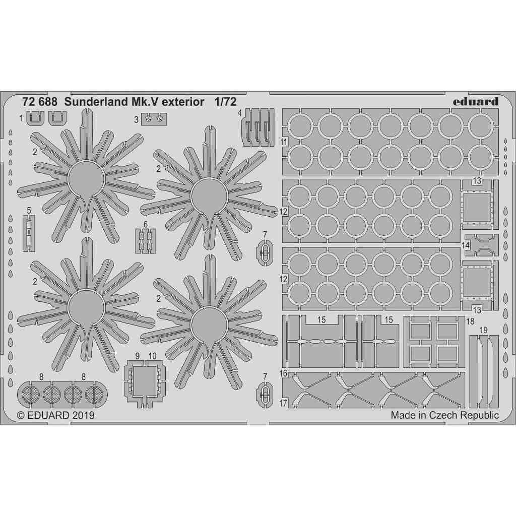 【新製品】72688 ショート サンダーランド Mk.V 外装エッチングパーツ(スペシャルホビー用)