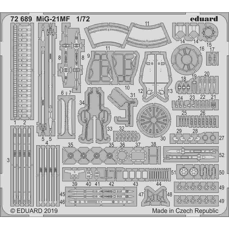 【新製品】72689 MiG-21MF フィッシュベッド エッチングパーツ (エデュアルド用)