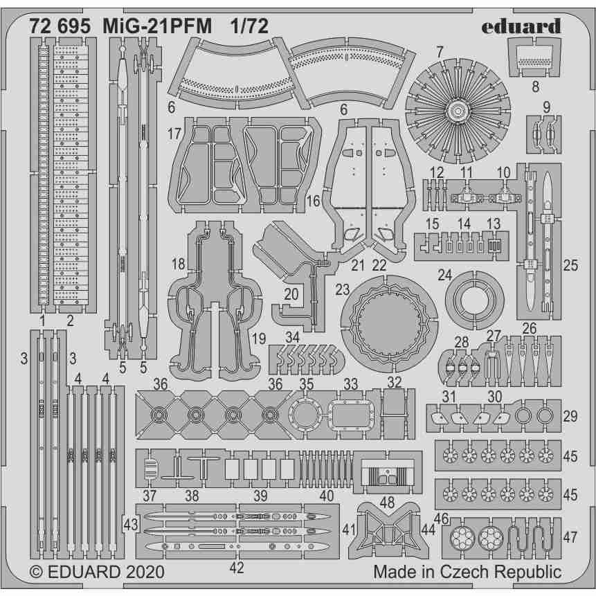 【新製品】72695 ミグ MiG-21PFM フィッシュベッド エッチングパーツ (エデュアルド用)