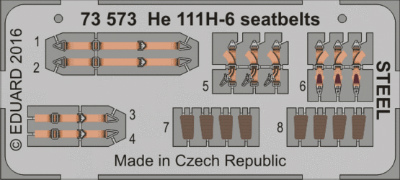 【新製品】73573)塗装済 He111H-6 シートベルト