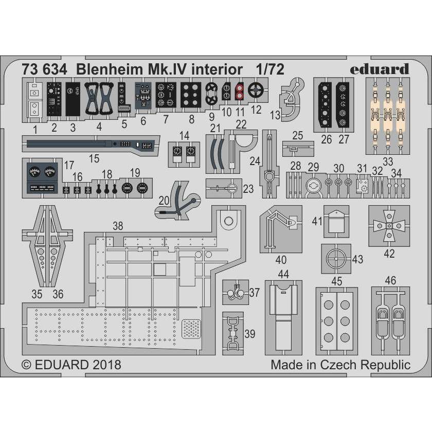 【新製品】73634 塗装済 ブリストル ブレニム Mk.IV 内装