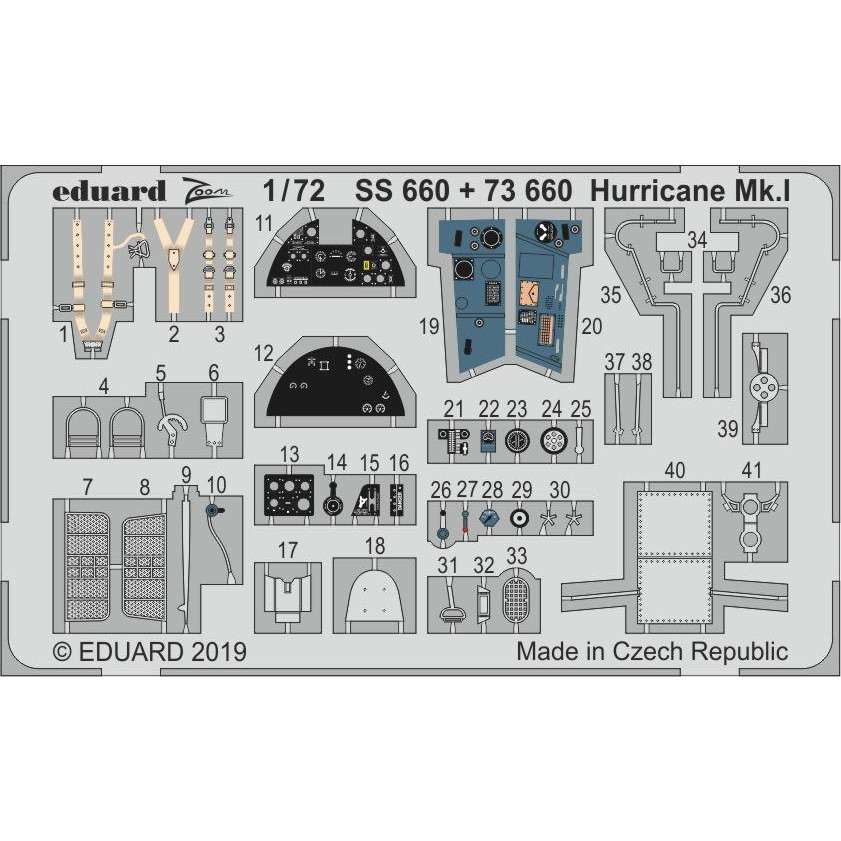 【新製品】73660 塗装済 ホーカー ハリケーン Mk.I エッチングパーツ(エアフィックス用)