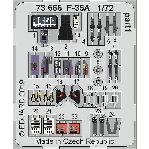 【新製品】73666 塗装済 ボーイング F-35A ライトニングII エッチングパーツ (アカデミー/童友社用)