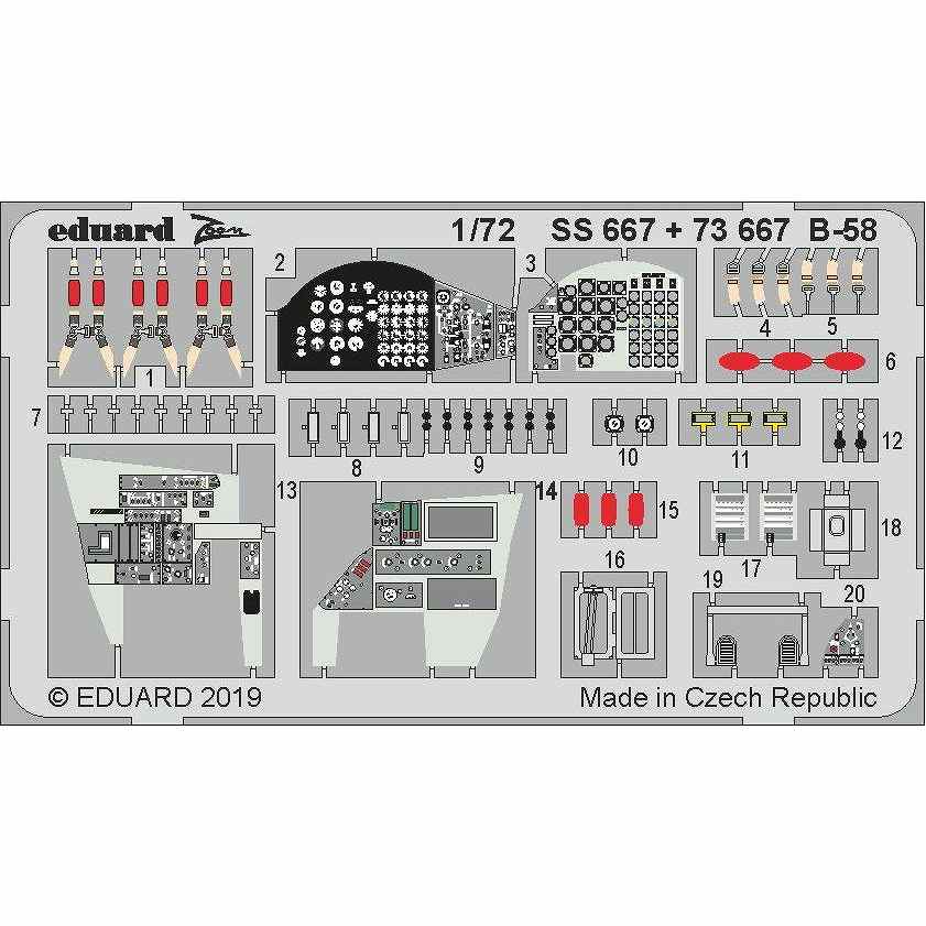 【新製品】73667 塗装済 B-58 ハスラー 内装エッチングパーツ (イタレリ用)