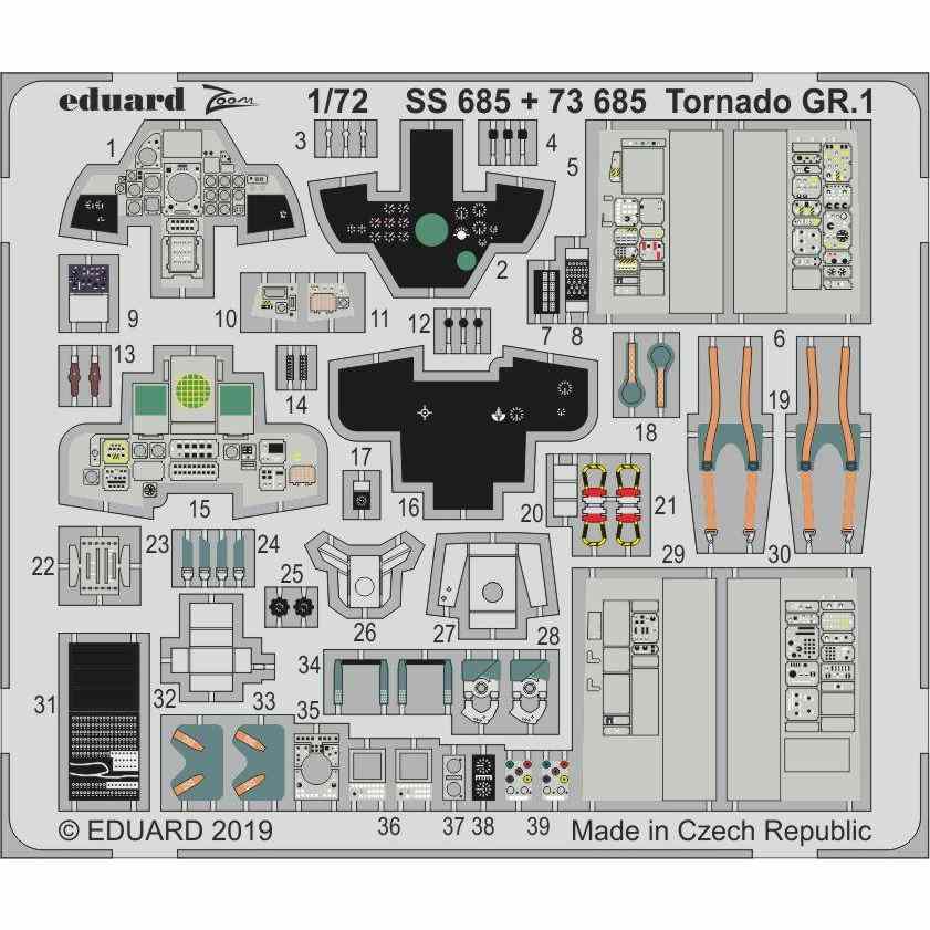 【新製品】73685 塗装済 トーネード GR.1 エッチングパーツ (イタレリ用)
