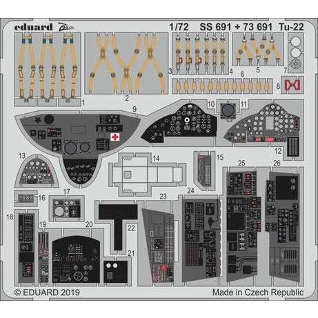 【新製品】73691 塗装済 ツポレフ Tu-22 ブラインダー 内装エッチングパーツ (トランペッター用)