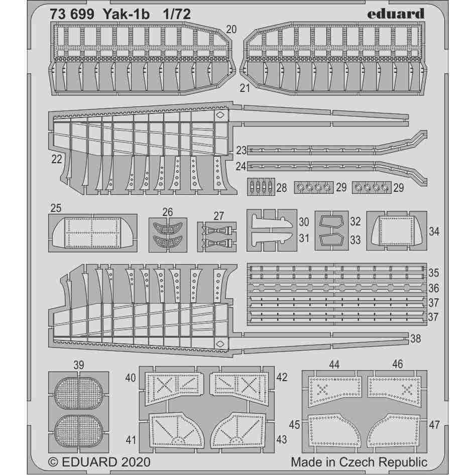 【新製品】73699 塗装済 ヤコブレフ Yak-1b エッチングパーツ (アルマホビー用)