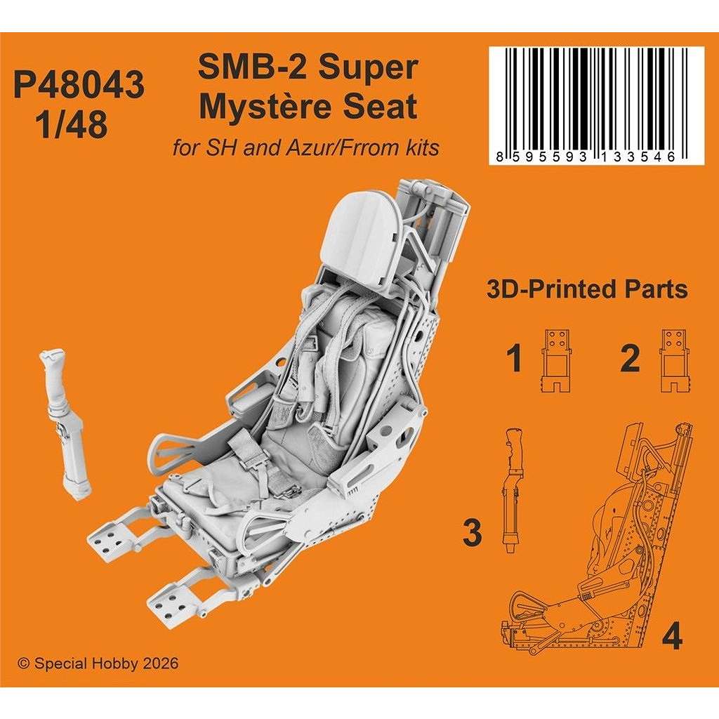 【新製品】P48043 1/48 SMB-2 シュペルミステール 射出座席・操縦桿 (スペシャルホビー/アズールフロム用)